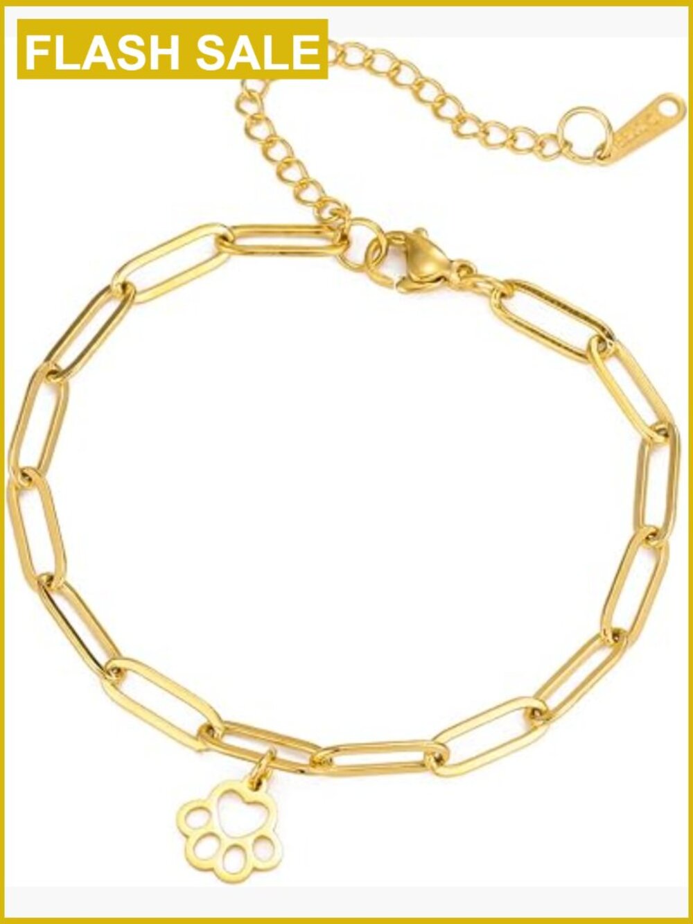 Stainless Steel Paw Print Bracelet Anklet Women Cute Dog Cat Jewelry Gift